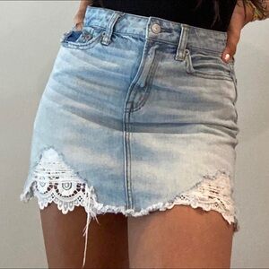 American Eagle Hi Rise Festival Mini Denim Skirt High Rise